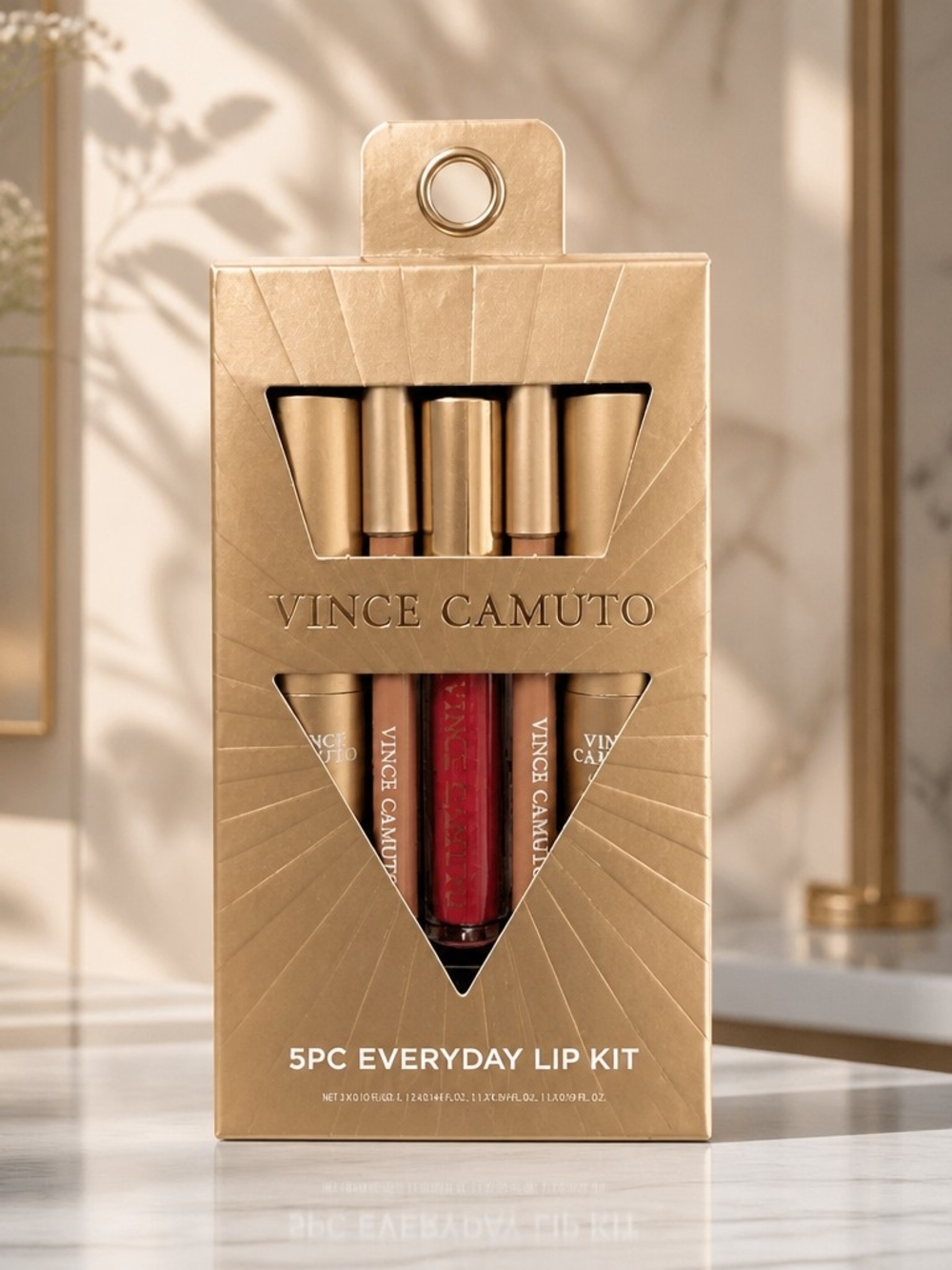 Vince Camuto 5 Pc Everyday Lip Kit Gift Set New